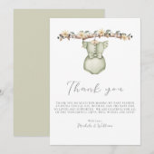 Cute Boho Kleren Baby Shower Bedankkaart (Voorkant / Achterkant)