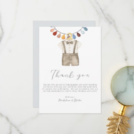 Cute Boho Kleren Jongen Baby Shower Bedankkaart