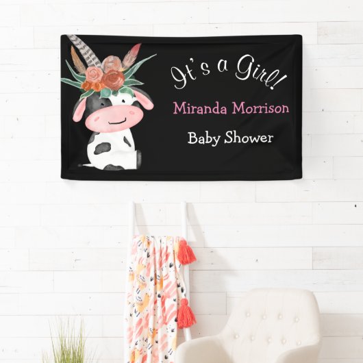 Cute Boho Koe Chalkboard Baby shower Banner (Insitu)