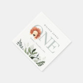 Cute Boho Lion Foliage 1e eerste verjaardag Servet (Hoek)