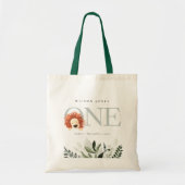 Cute Boho Lion Foliage 1e eerste verjaardag Tote Bag (Voorkant)
