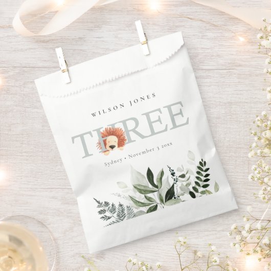 Cute Boho Lion Foliage 3rd derde Baby shower Bedankzakje (Geknipt)