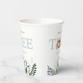 Cute Boho Lion Foliage 3rd Third Birthday Party Papieren Bekers (Links)