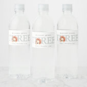 Cute Boho Lion Foliage 3rd Third Birthday Party Waterfles Etiket (Flessen)