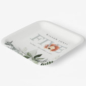 Cute Boho Lion Foliage 5e verjaardag Papieren Bordje (Gebogen)