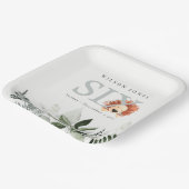 Cute Boho Lion Foliage 6e verjaardag Papieren Bordje (Gebogen)