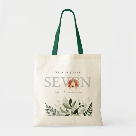 Cute Boho Lion Foliage 7e verjaardag Tote Bag (Voorkant)