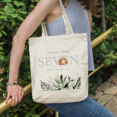 Cute Boho Lion Foliage 7e verjaardag Tote Bag
