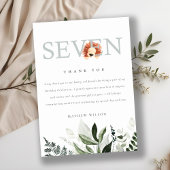 Cute Boho Lion Foliage 7e zevende verjaardag Bedankkaart