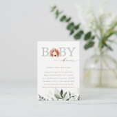 Cute Boho Lion Foliage Books for Baby shower Informatiekaartje (Staand voorkant)