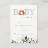 Cute Boho Lion Foliage Diaper Raffle Baby shower Informatiekaartje (Voorkant)