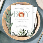 Cute Boho Lion Foliage Oh Boy Baby shower Invite Bedankkaart<br><div class="desc">Als u nog meer aanpassingen nodig hebt,  kunt u mij op yellowfebstudio@gmail.com vrij klikken.</div>