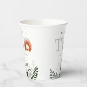 Cute Boho Lion Foliage Tweede verjaardag Papieren Bekers (Links)