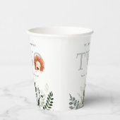 Cute Boho Lion Foliage Tweede verjaardag Papieren Bekers (Rechts)