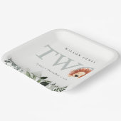 Cute Boho Lion Foliage Tweede verjaardag Papieren Bordje (Gebogen)