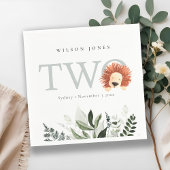 Cute Boho Lion Foliage Tweede verjaardag Servet