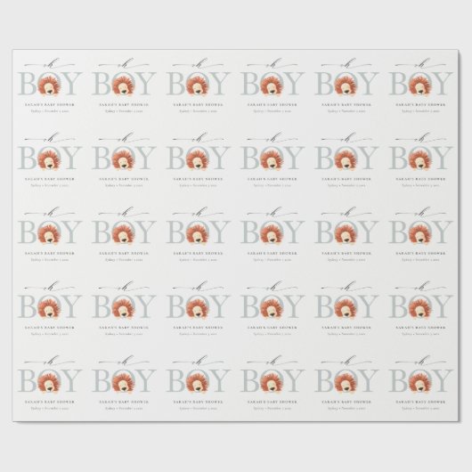 Cute Boho Lion Waterverf Oh Baby shower Cadeaupapier (Vlak)