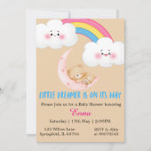 Cute Boho Little Dreamer Baby Shower Invitation  Kaart (Voorkant)