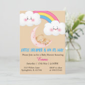 Cute Boho Little Dreamer Baby Shower Invitation Kaart (Staand voorkant)