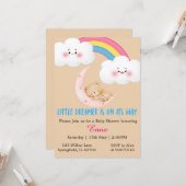 Cute Boho Little Dreamer Baby Shower Invitation Kaart (Voorkant / Achterkant in situ)