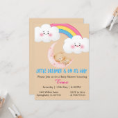 Cute Boho Little Dreamer Baby Shower Uitnodiging (Voorkant / Achterkant in situ)