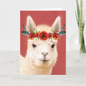 Cute Boho Llama Birthday Kaart (Voorkant)