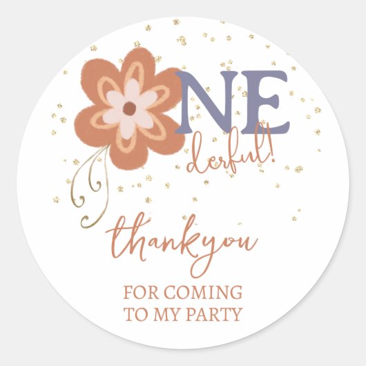 Cute Boho Madelief Bedankt voor Komst Sticker (Voorkant)