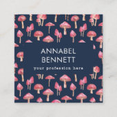 Cute Boho Mushroom Pattern Vierkante Visitekaartje (Voorkant)