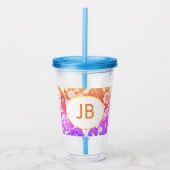 Cute Boho Ombre Monogram Acrylknoltablet Acryl Drinkbeker (Voorkant)