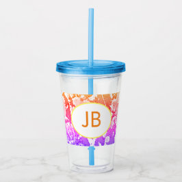 Cute Boho Ombre Monogram Acrylknoltablet Acryl Drinkbeker