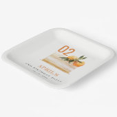 Cute Boho Oranje Fruit Cake any age Birthday Papieren Bordje (Gebogen)