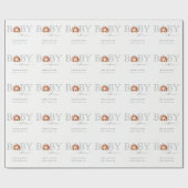 Cute Boho Pastel Lion Waterverf Baby shower Cadeaupapier (Vlak)