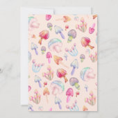 Cute boho pastelpaddenstoelen waterverf baby showe kaart (Achterkant)