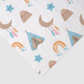 Cute Boho Patroon op Wit Tissuepapier (Detail)