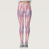 Cute boho patroonpastelkleurige veren artsy leggings (Voorkant)