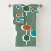 Cute boho patroonretro 1950s abstract sage green bad handdoek (Insitu)