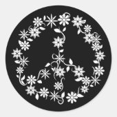 Cute Boho Pattern Peace Symbol Ronde Sticker (Voorkant)