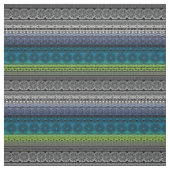 Cute Boho Print Fabric Blue Green Gradient Stof (Swatch)