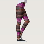 Cute Boho Print Fabric Roze Oranje gradiënt Leggings (Rechts)