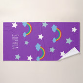 Cute Boho Purple Rainbow Girls Badhanddoek (Badhanddoek)
