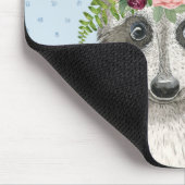 Cute Boho Raccoon met Floral Crown and Name Muismat (Hoek)