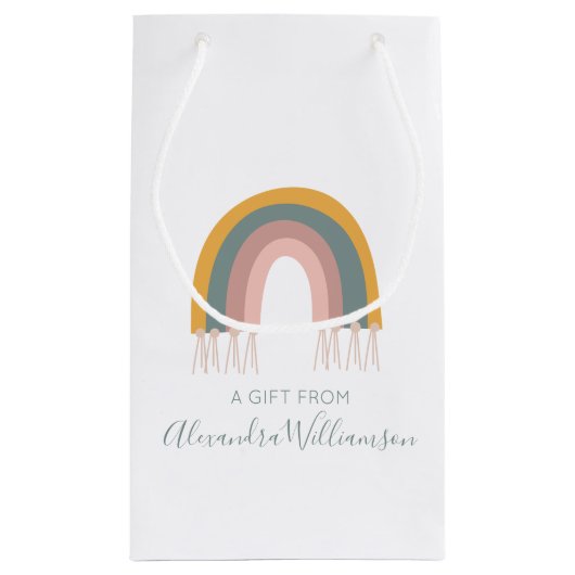 Cute Boho Rainbow a Gift van gepersonaliseerd Klein Cadeauzakje (Achterkant)