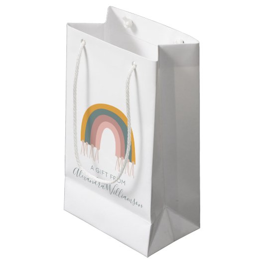 Cute Boho Rainbow a Gift van gepersonaliseerd Klein Cadeauzakje (Voorkant Gekanteld)