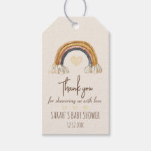 Cute Boho Rainbow Baby shower Gift Labels