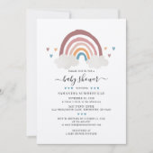 Cute Boho Rainbow Baby shower Invitation Kaart (Voorkant)