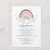 Cute Boho Rainbow Baby shower Invitation Kaart (Voorkant / Achterkant)