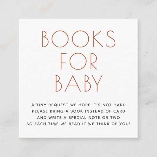 Cute Boho Rainbow Book Request Baby shower Card Informatiekaartje (Voorkant)