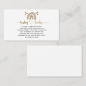 Cute Boho Rainbow Book Request Baby shower Card Visitekaartje (Voorkant / Achterkant)