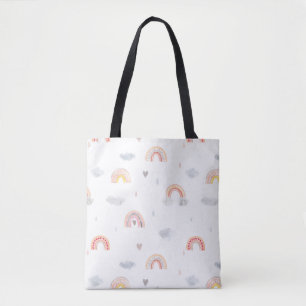 Cute Boho Rainbow en Clouds Tote Bag