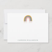 Cute Boho Rainbow Gepersonaliseerde Baby en Kinder Notitiekaartje (Voorkant)